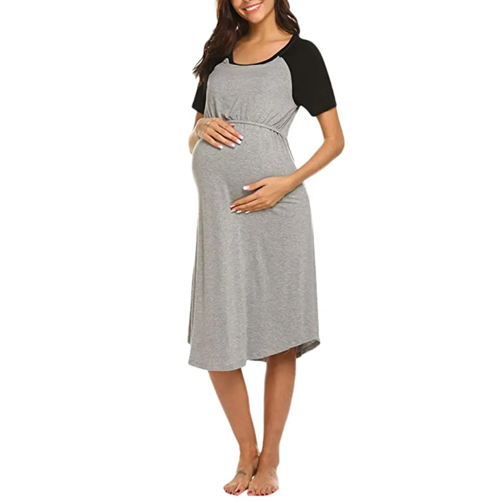 Летняя распродажа снижение цены Для женщин платье для беременных; Кормление Ночная Рубашка Грудное вскармливание Ночная рубашка Пижама Футболка для беременных 20