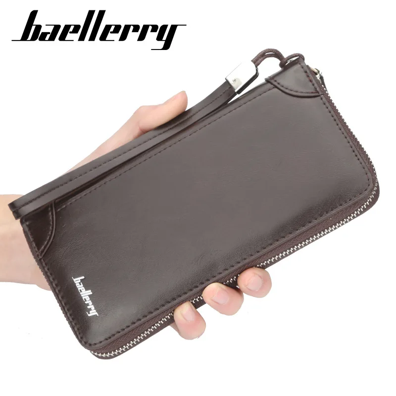 

Baellery Men Purse Phone Clutch Bag Male Long Wallets Casual Zipper Coin Purses Credit Card Holder Big Capacity Men's Wallet