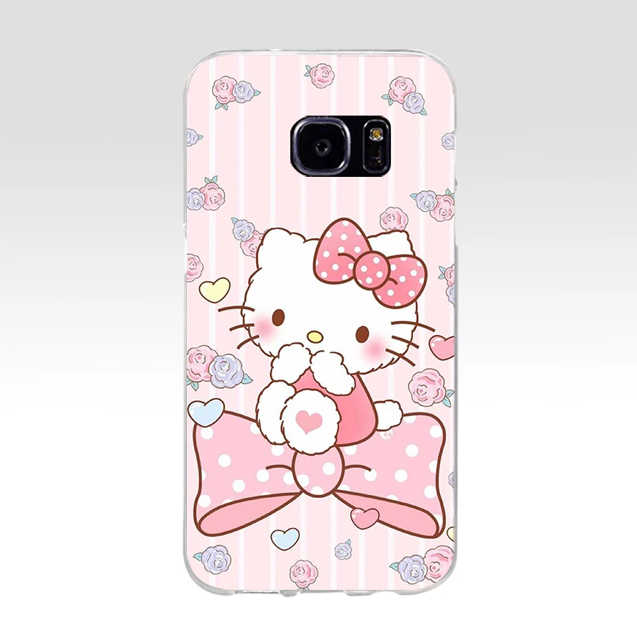 76A Модный мягкий силиконовый чехол hello kitty из ТПУ для samsung Galaxy s6 s6 s7 edge s8 s9 plus чехол - Цвет: 12