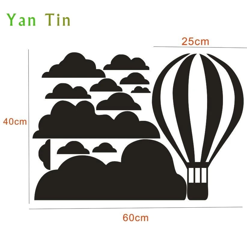 Съемный мультфильм воздушный шар Наклейка Настенная «облака» Домашний Декор Спальня дети детские комнаты плакат DIY ПВХ резные художественные росписи