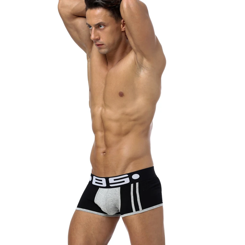 

QUCO Brand Men Underwear Cotton Shorts Male Breathable Soft Boxers Men Solid Boxer Shorts Plus Size Mens Underwear Panties 1Pcs