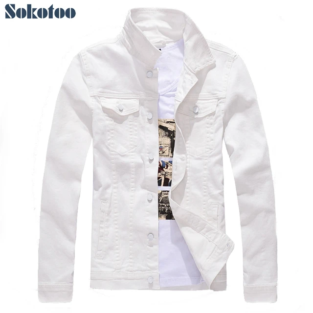 Black White Jean Jacket Mens  White Colour Denim Jacket Mens