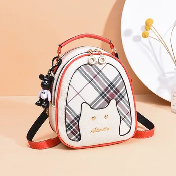

2020 Fashion New Designer Women Backpack Mini Soft Zipper Multi-Function Small Lattice Backpack Female Ladies Shoulder Bag Girl