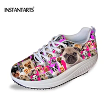 INSTANTARTS женские для похудения обувь животных Собака головоломки печать Спорт мышц обувь для девочек на платформе обувь для дам