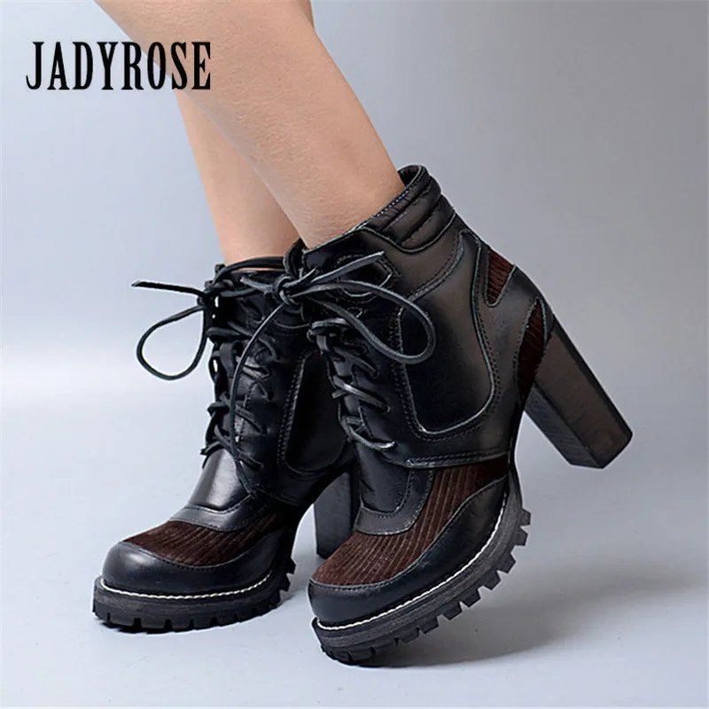 Jady/розовые Лоскутные ботильоны для женщин; черные женские туфли-лодочки из натуральной кожи на платформе со шнуровкой; сезон осень-зима; Botas ... Jady/розовые Лоскутные ботильоны для женщин; черные женские туфли-лодочки из натуральной кожи на платформе со шнуровкой; сезон осень-зима; Botas ...