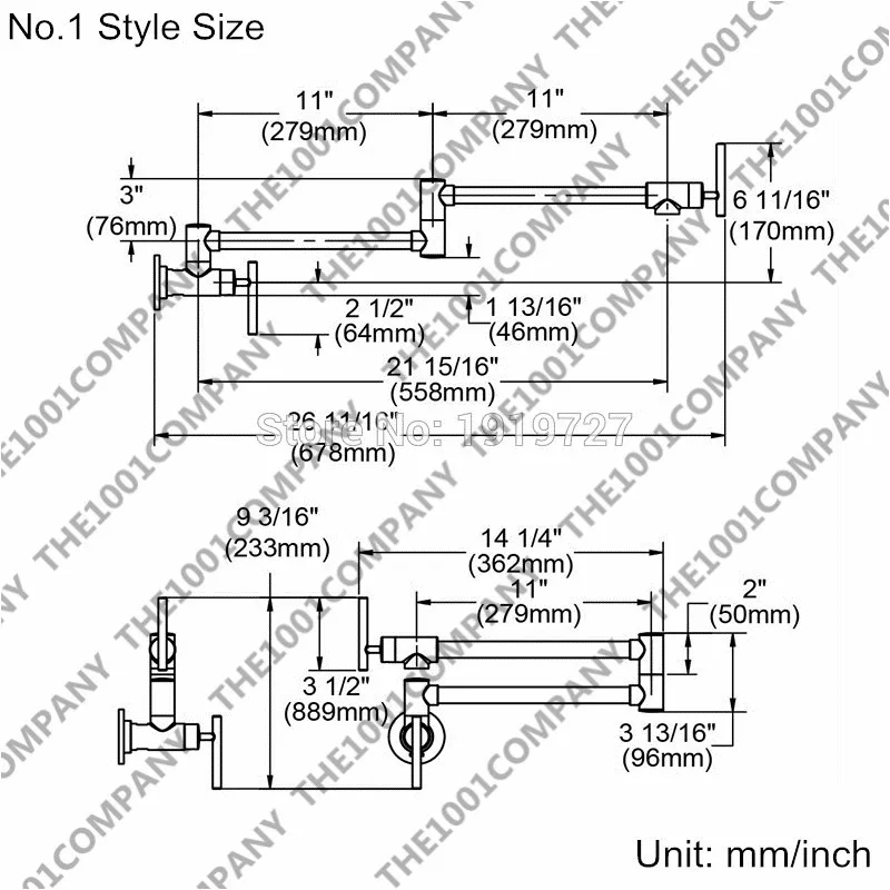 Bagnolux Wholesale Solid Brass Kitchen Wall Mount Pot Filler Faucet Swivel Spout Cold Water Only With Dual Swing Rose Gold Tap