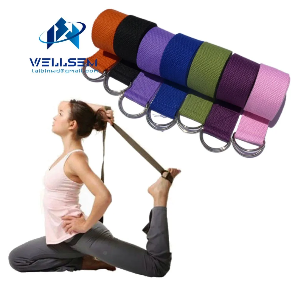 Wellsem New Multi Colors Women Yoga Stretch Strap D Ring Belt font b Fitness b font