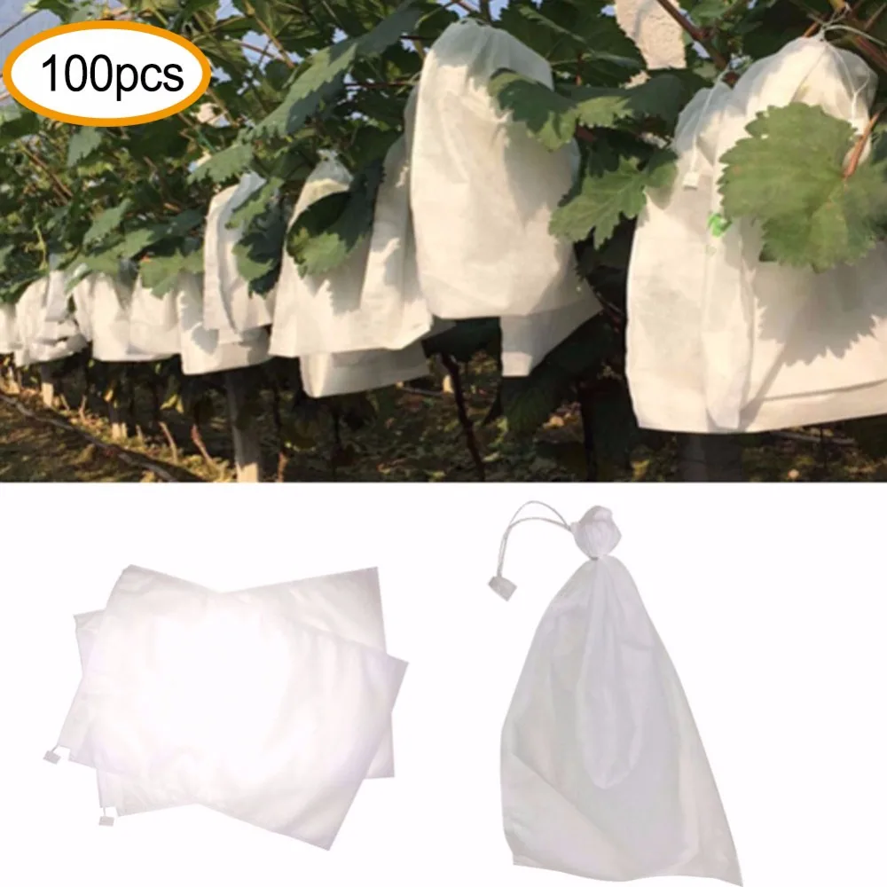 

100pcs Grape Protection Bags for Fruit Vegetable Grapes Mesh bag Against Insect Pouch Waterproof Pest Control Anti-Bird Garden