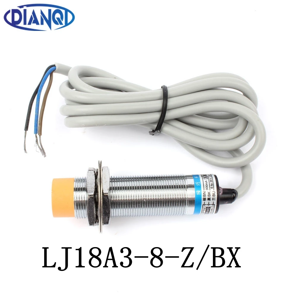 DIANQI индуктивный датчик приближения, LJ18A3-8-Z/BX, NPN, 3-wire NO, диаметр 18 мм, Бесконтактный переключатель