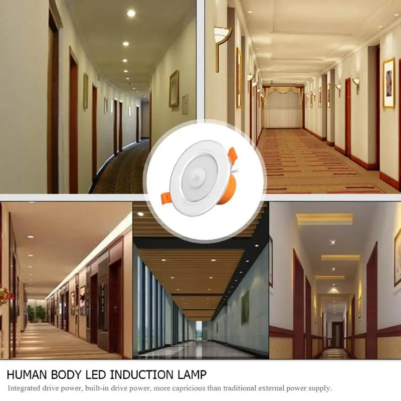 Светодиодный потолочный светильник датчик движения человека светодиодный потолочный свет ресторан Ванная комната балкон AC85-265V прожектор