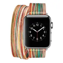 ALLOYSEED Корона красочные печатные двойной петли кожаный регулируемый ремешок для часов браслет ремешок Замена для iWatch 1 2 3
