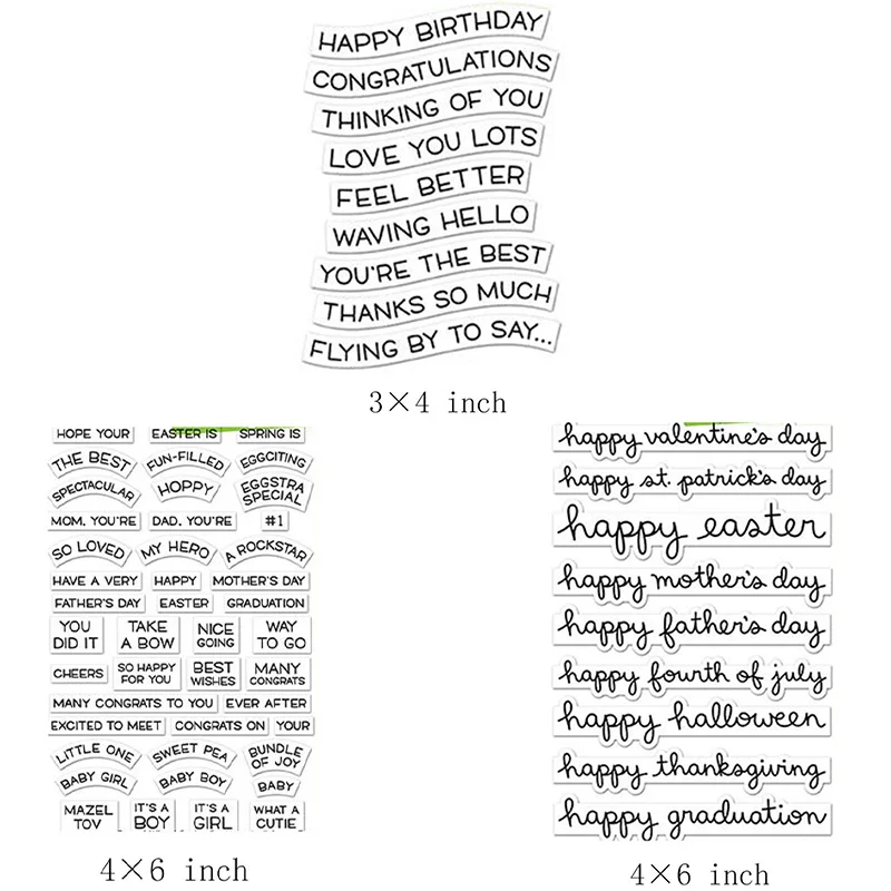 

LF Celebration Scripty Reveal Wheel Spring Sentiments Wavy Sayings Transparent Clear Stamp For DIY Scrapbooking Card Making