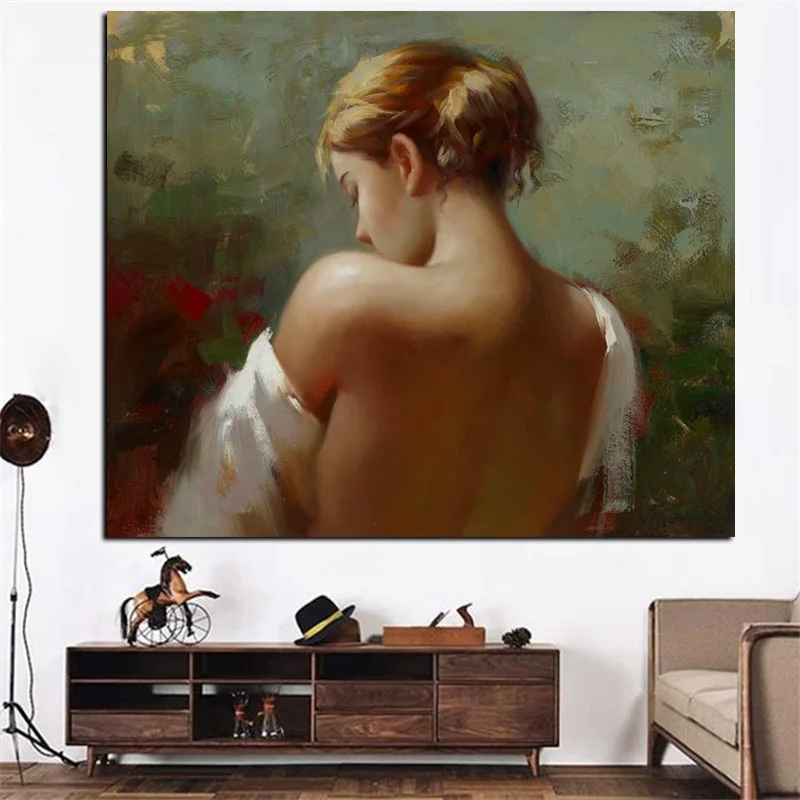 Classic Female Nude Lady Sexy Girl Portraits Oil Painting HD Print on Canvas Wall Art Picture for Living Room Sofa Cuadros Decor (2)