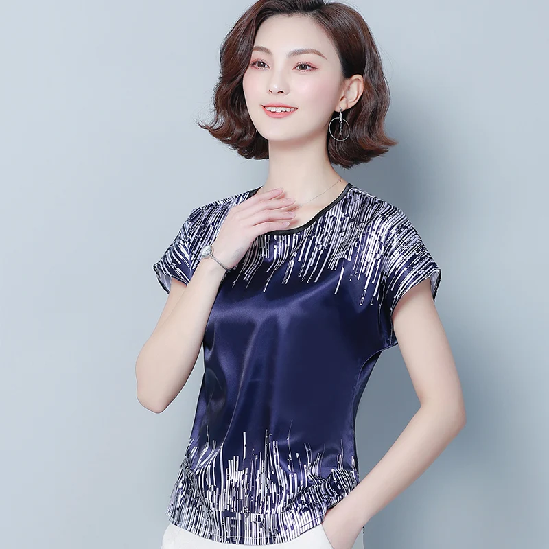Blusas mujer de moda 2021 летние женские блузки с короткими рукавами и принтом шифоновая