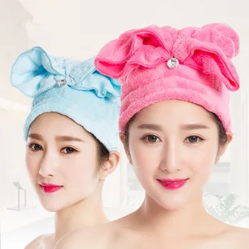 

1pc Thick Coral Velvet Absorbent Quick-drying Shower Cap Turban Powerful Absorbent Dry Hair Cap Hair Towel