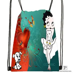 Custom Betty Boop походная сумка на шнурке для мужчины женщины милый Daypack дети ранец (черный Назад) 31x40 см #180531-01-44