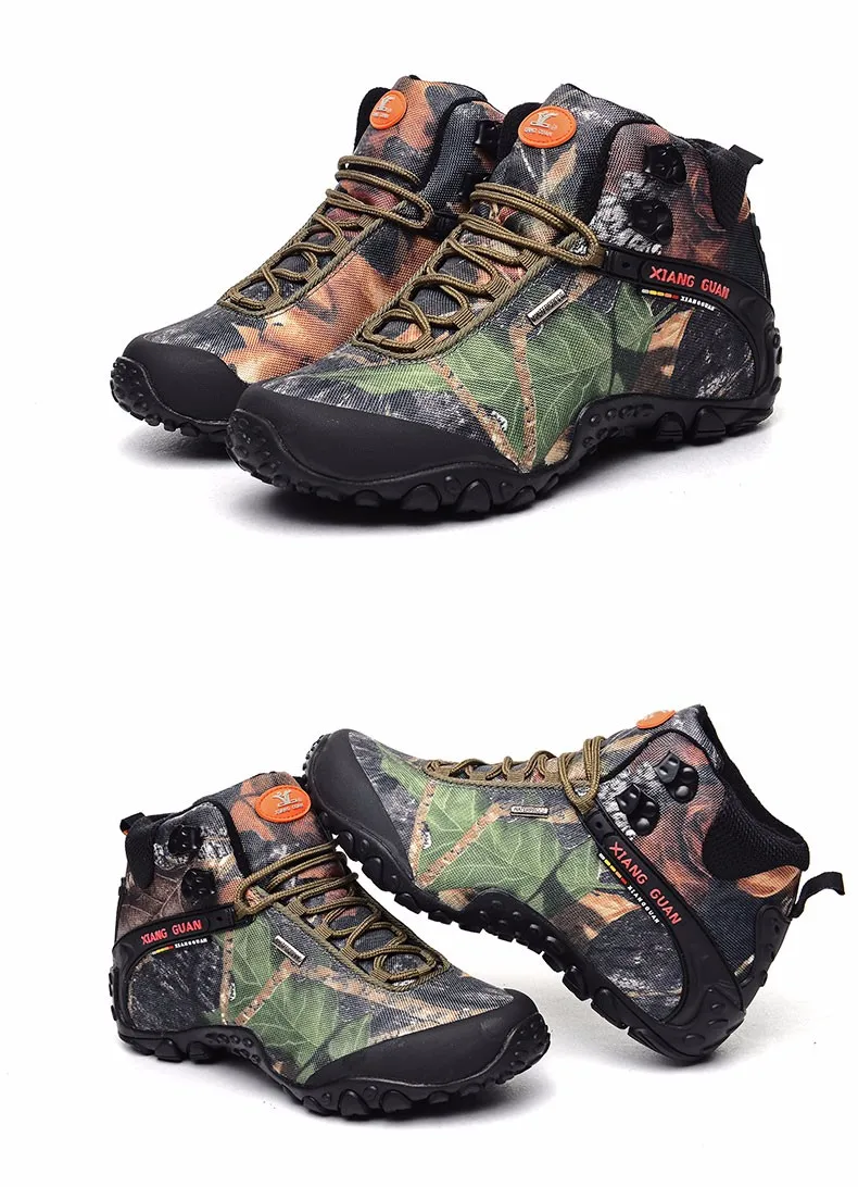 XiangGuan/Мужская и женская уличная походная обувь; водонепроницаемые парусиновые спортивные Трекинговые ботинки; нескользящая обувь; обувь для альпинизма; 36-48