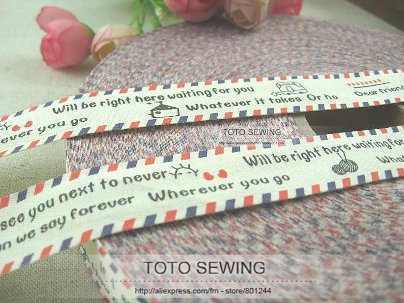 Min.order is$15(mix order),Zakka cotton sewing label,2CM,warm words about friendship pattern,TOTO sewingfree shipping,F001#-17