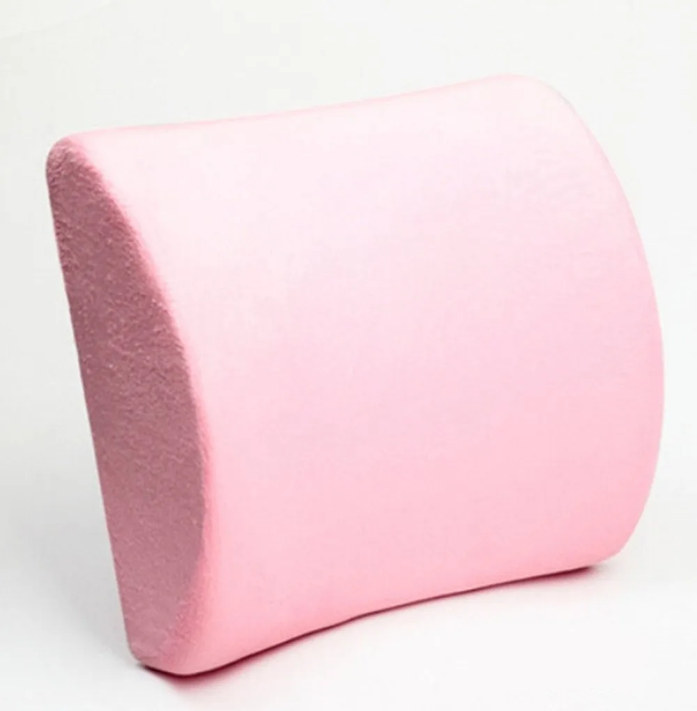 Pink Memory Foam Seat Chair Lumbar Cushion Pillow Back Support Pad For