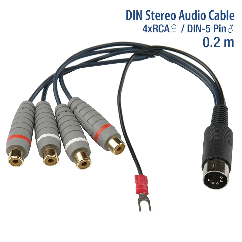 Позолоченный Кабель адаптер GoSo 5 P DIN 4 RCA длина кабеля AV для аудио и видеосъемки 0 2 м