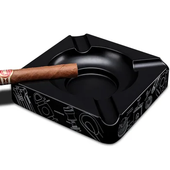 

High-end Cigarloong Creative ABS Material Black Holder 4 Rest Cigar Ashtray