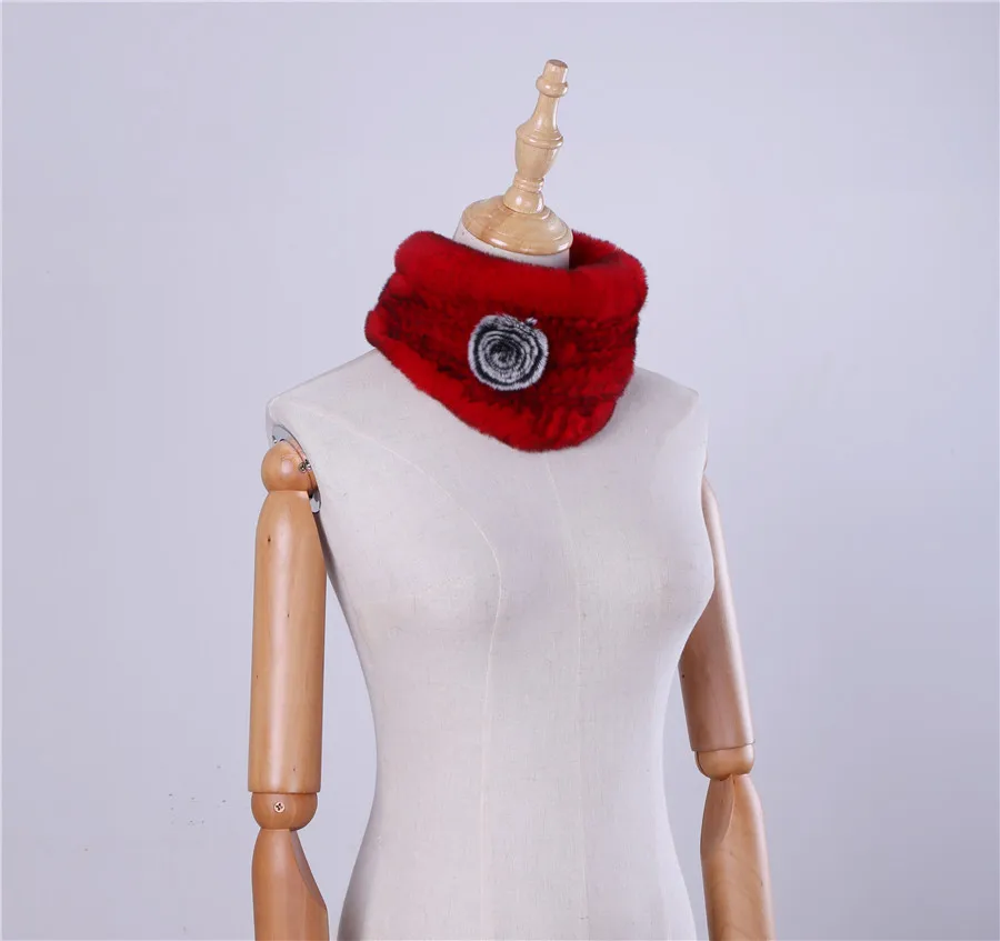 Натуральная Кролика Рекс трикотажные Для женщин На зимнем меху шарф шарфы девушки прекрасный шею кольцо шарф натуральный шерстяной шарф