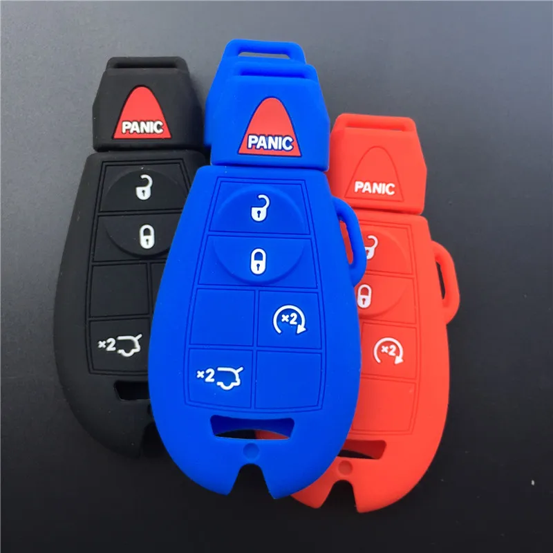 

silicone rubber Remote Car Key Case Cover For DODGE Challenger Journey Ram For Magnum for jeep Commander Cherokee