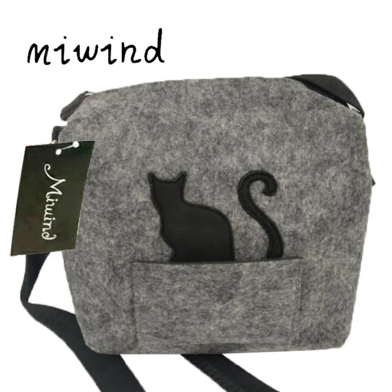 Фетровая сумка через плечо для девочки с гибким ремнем модная женская сумка экологичный войлочный материал