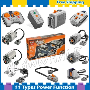 

11Types Techinic Power Functions Motorized MOC M L XL Servo Motor Battery Box Model Building Blocks Sets Compatible With Lago