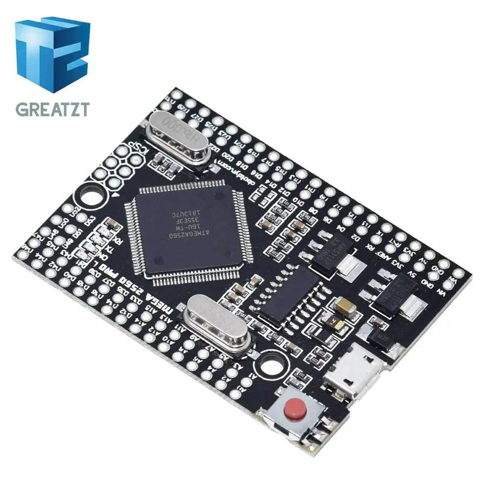 GREATZT Mega 2560 PRO MINI 5 В(встраивание) CH340G ATmega2560-16AU с наконечниками, совместимыми с arduino Mega 2560