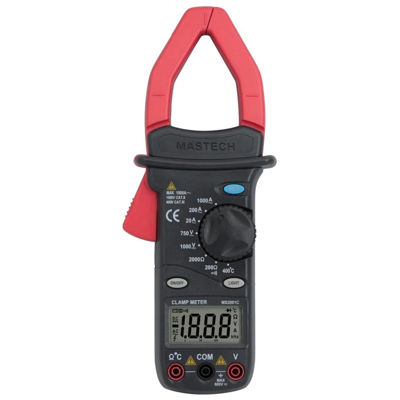 MASTECH-MS2001C-1999-count-Digital-Clamp-Meter-AC-DC-Voltage-ACA-1000A-Tester-Detector-with-Diode