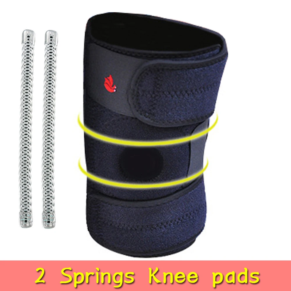 2 Springs Sports Training Elastic Knee Support Brace Kneepad Adjustable