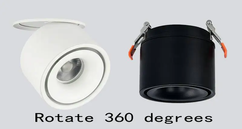 Levou as Luzes do Ponto Iluminação de Teto Girar Graus 15 Cob Regulável Levou Downlight Recesso 360 10 w 6 Girar 360 graus 10 W 15 W