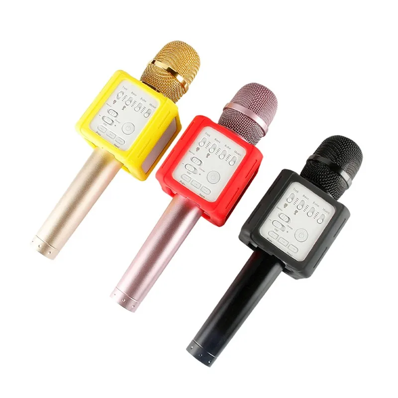 Original Brand Q9s Magic Bluetooth Karaoke Microphone Wireless Professional Player speaker With Carring Case For Iphone Android002