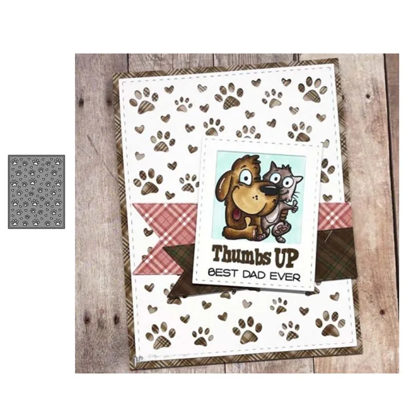 

Dog paw background Metal cutting dies cut die card Scrapbook paper craft knife mould blade punch stencils