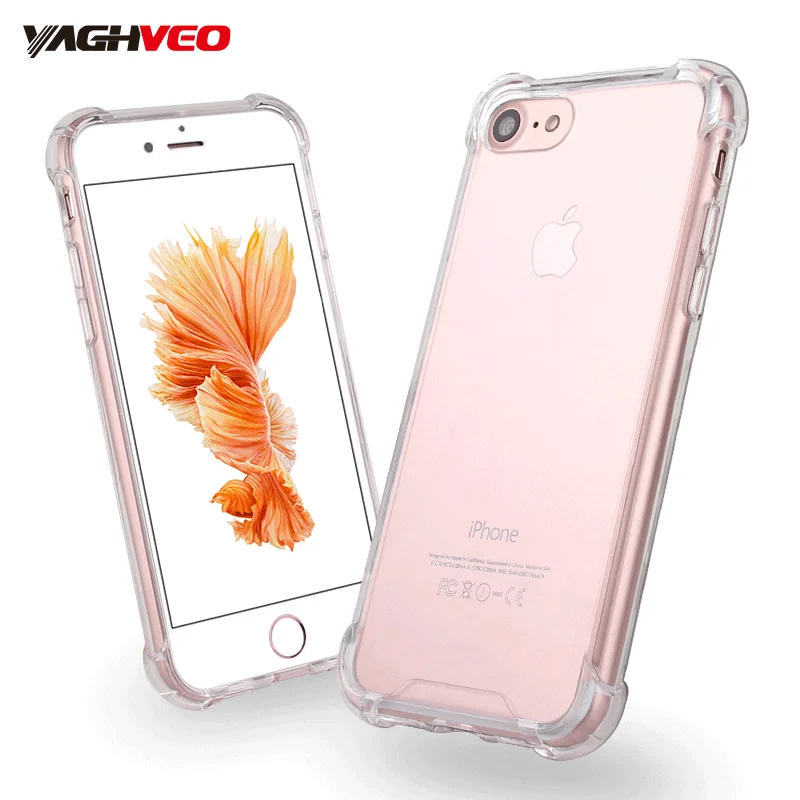 

Phone Case For iPhone 6 6s 7 8 Plus Anti Shock TPU Cover For iPhone X shockproof silicone Waterproof case