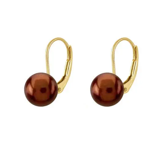 

Hot sale new Style >>>>NEW fashion women 10mm shell pearl Button Pearl 18KGP LeverBack Earrings -Top quality free shipping