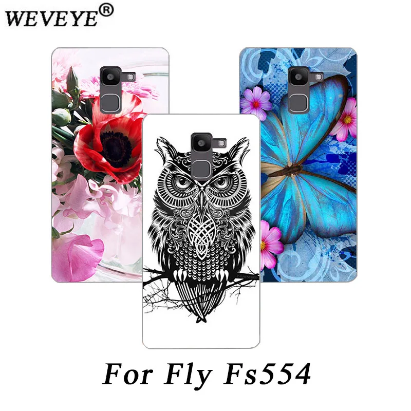

WEVEYE High Quality New Print Perfect Design Phone Case For Fly Power Plus FHD FS554 Cover colorful painting case for FLY FS554