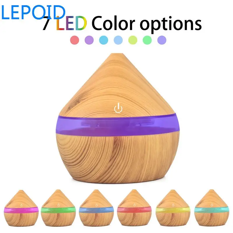 

LEPOID Aroma Diffuser Essential Oil Mist Wood Grain Aromatherapy Diffuser LED Lights For Home Ultrasonic Air Humidifier 300ML