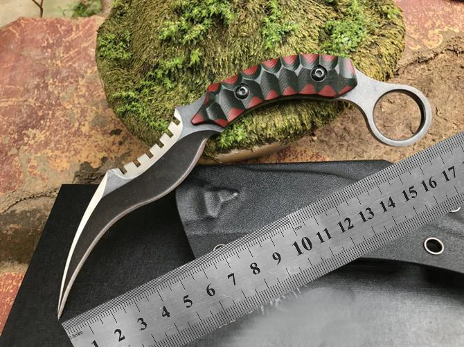 Дешево Керамбитовый нож Высокое качество D2 стали 60HRC ebony тактический EDC инструмент Открытый Отдых Выживание разведка карманный нож