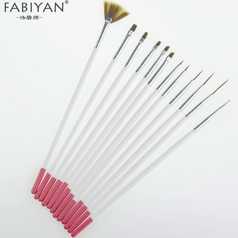 

Acrylic Gel UV Nail Art Brush Dotting Painting Drawing Design Dot Pen Kit Polish Tool Manicure 12 Pcs /set