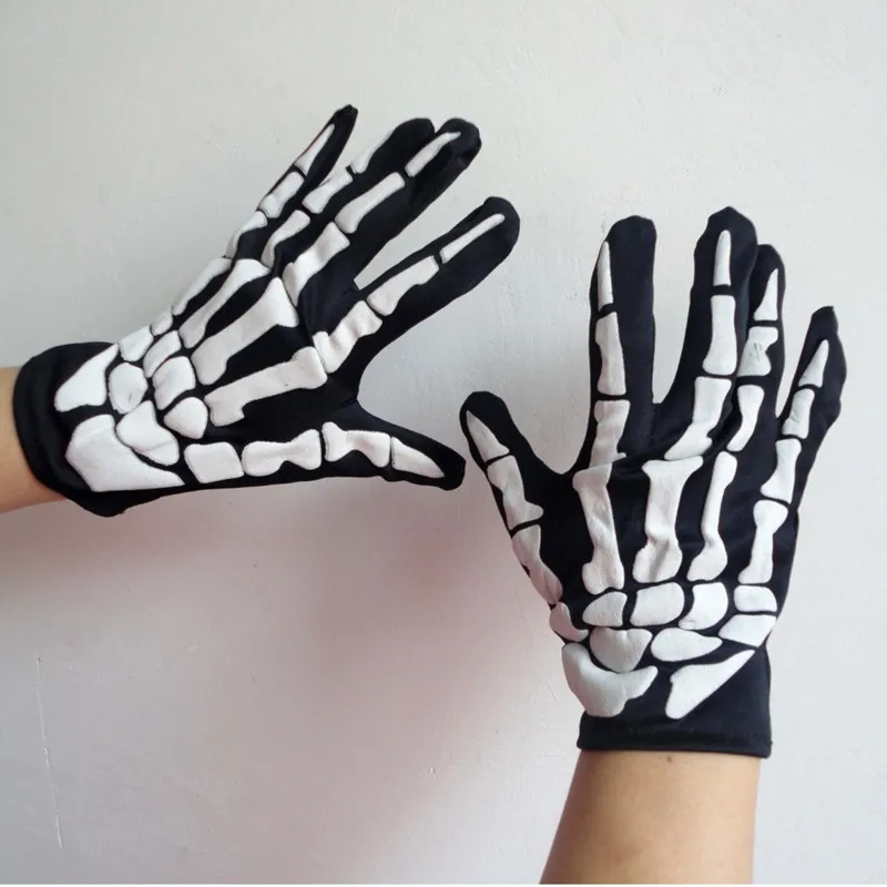 1 Pair Halloween Skull bone Glove horror ghost glove devil cosplay ...