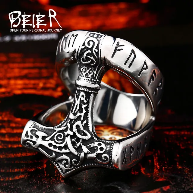 Beier Stainless Steel Norse Viking Nordic Myth thor hammer High Quality fashion Beier Stainless Steel Norse Viking Nordic Myth thor hammer High Quality fashion