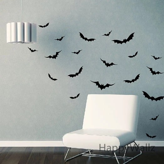 Bat Wall Sticker DIY Bat Wall Decals Kids Room Removable Wall Art Easy