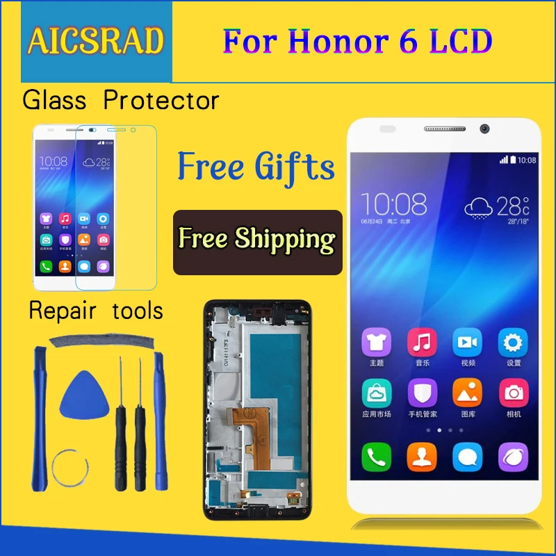 Ceny 5.0 1920x1080 wyświetlacz do wyświetlacza LCD HUAWEI Honor 6 montaż digitizera ekranu dotykowego H60 L02 H60 L12 H60 L04 LCD