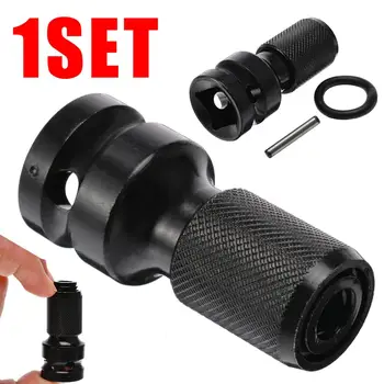 

1/2" Square Drive To 1/4 inch Hex Ratchet Socket Adapter Converter Steel Impact Socket Adapter Tool With O Ring + Pin Kit
