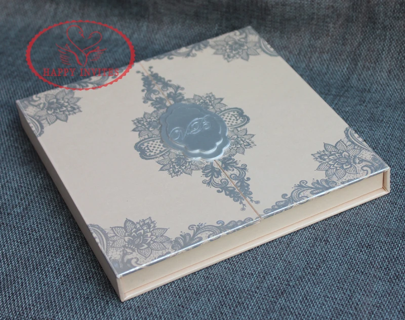 HI1144 - 02 Customized Light Pink Hard Cover Box Wedding Card with Acrylic Invitation Made in China