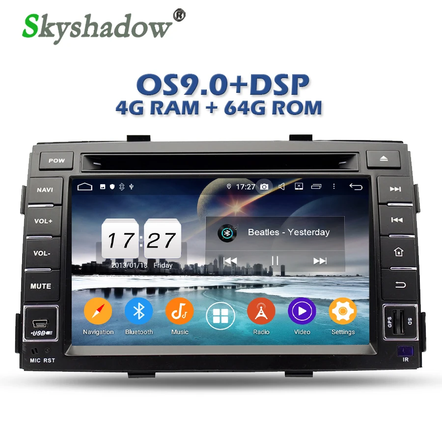 Perfect IPS DSP Android 9.0 4GB RAM + 64GB ROM + 8 CORE Car DVD Player Wifi Bluetooth  RDS RADIO GPS Map For kia SORENTO 2011 2012 0