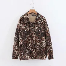 Горячая Распродажа Z0907T14 Европа и США осень, новинка, стиль «леопард», джинсовая куртка с эффектом поношенности на#6009