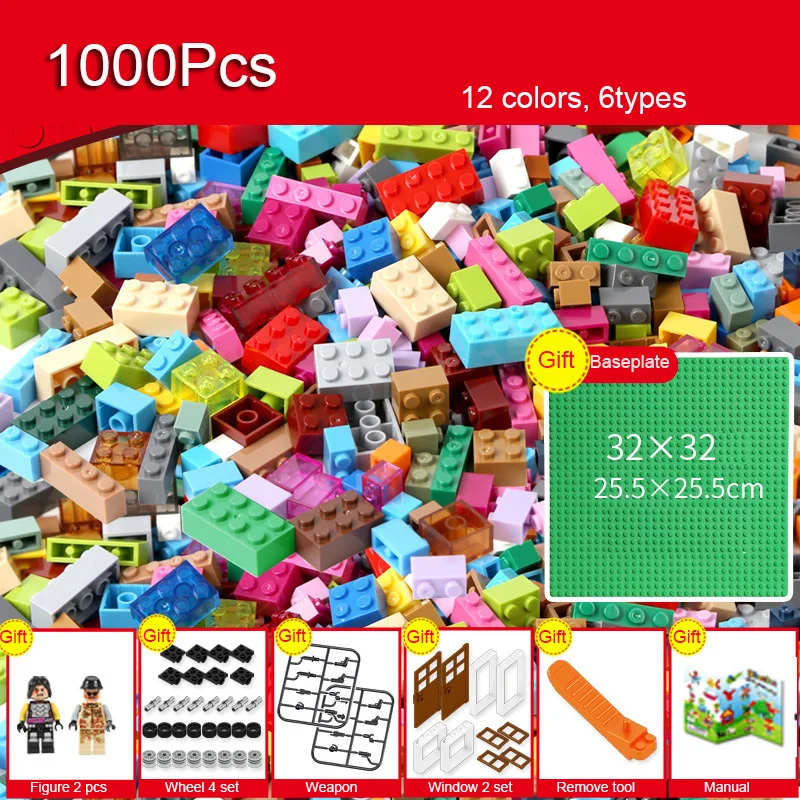 

1000Pcs City Building Blocks Set Compatible Legoe DIY Creative Bricks Friends Creator Parts Brinquedos Educational Toys for kid